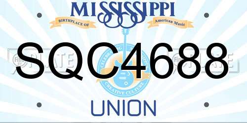 SQC4688 Mississippi License Plate