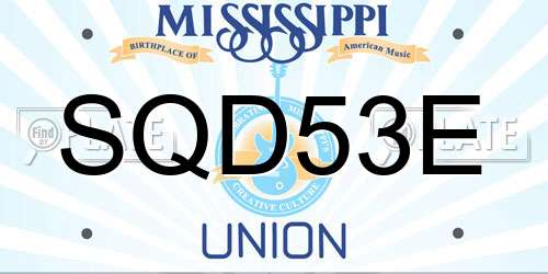 SQD53E Mississippi License Plate