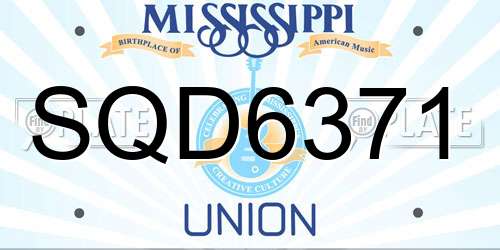 SQD6371 Mississippi License Plate