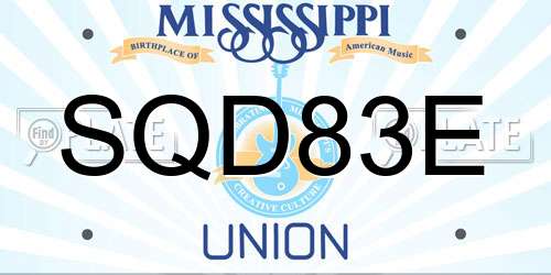 SQD83E Mississippi License Plate