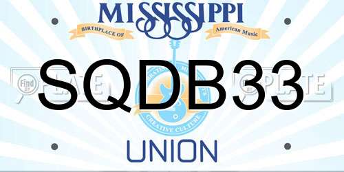 SQDB33 Mississippi License Plate
