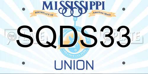SQDS33 Mississippi License Plate