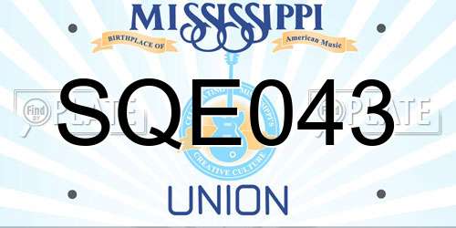 SQE043 Mississippi License Plate