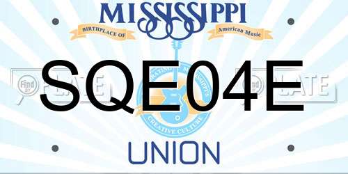 SQE04E Mississippi License Plate
