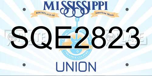 SQE2823 Mississippi License Plate