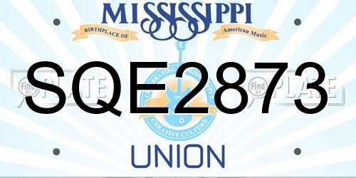 SQE2873 Mississippi License Plate