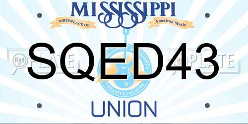 SQED43 Mississippi License Plate