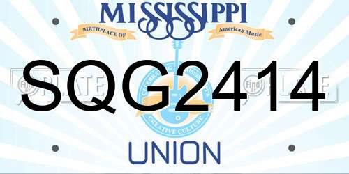 SQG2414 Mississippi License Plate