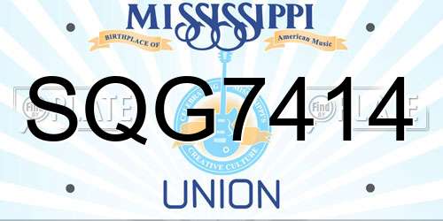 SQG7414 Mississippi License Plate