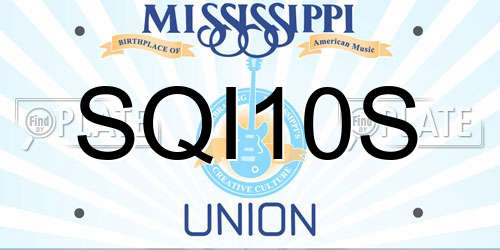 SQI10S Mississippi License Plate