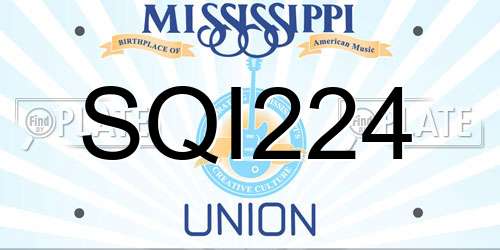 SQI224 Mississippi License Plate
