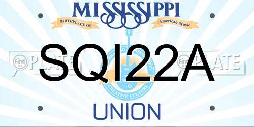 SQI22A Mississippi License Plate
