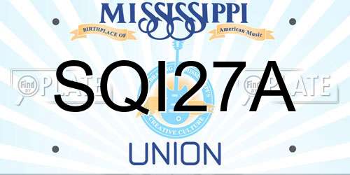 SQI27A Mississippi License Plate
