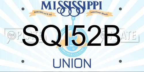 SQI52B Mississippi License Plate