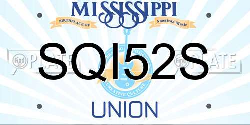 SQI52S Mississippi License Plate