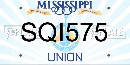 SQI575 Mississippi License Plate