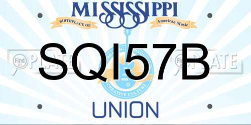 SQI57B Mississippi License Plate
