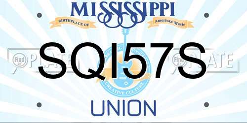 SQI57S Mississippi License Plate