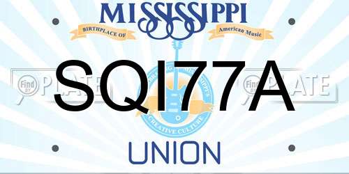 SQI77A Mississippi License Plate