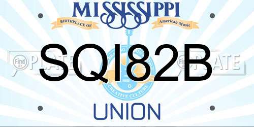 SQI82B Mississippi License Plate