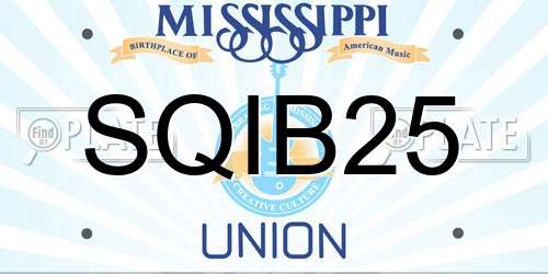 SQIB25 Mississippi License Plate