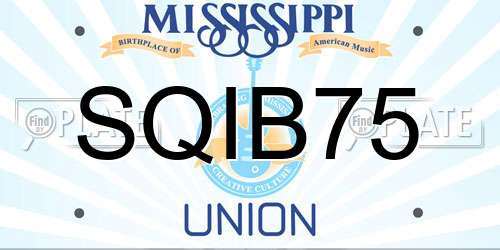 SQIB75 Mississippi License Plate