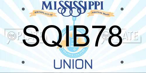 SQIB78 Mississippi License Plate