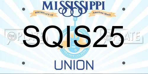SQIS25 Mississippi License Plate