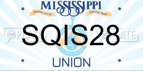 SQIS28 Mississippi License Plate
