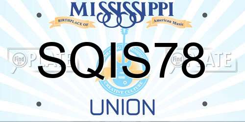 SQIS78 Mississippi License Plate