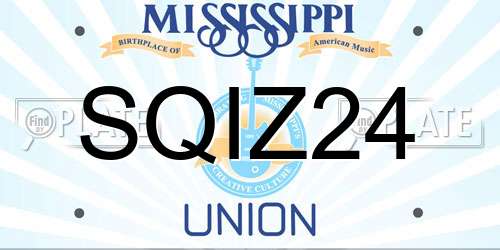 SQIZ24 Mississippi License Plate