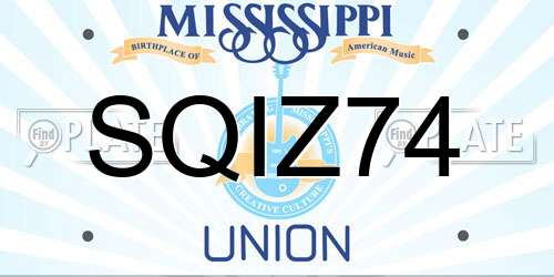 SQIZ74 Mississippi License Plate