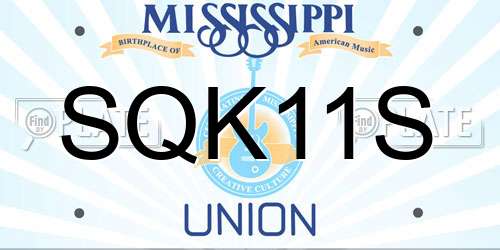SQK11S Mississippi License Plate