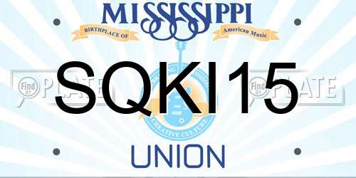 SQKI15 Mississippi License Plate