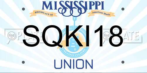 SQKI18 Mississippi License Plate