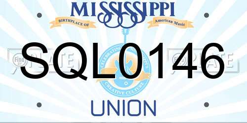 SQL0146 Mississippi License Plate