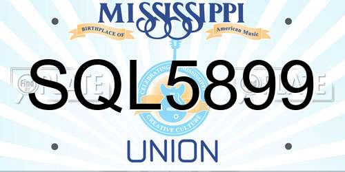 SQL5899 Mississippi License Plate