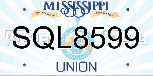 SQL8599 Mississippi License Plate
