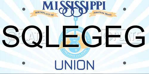 SQLEGEG Mississippi License Plate