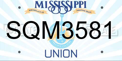 SQM3581 Mississippi License Plate
