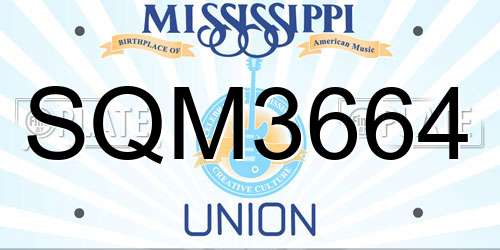 SQM3664 Mississippi License Plate