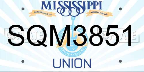 SQM3851 Mississippi License Plate