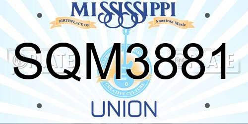 SQM3881 Mississippi License Plate