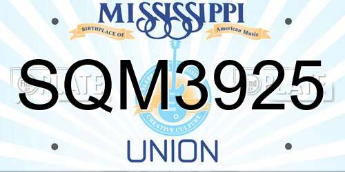 SQM3925 Mississippi License Plate