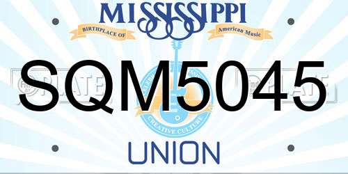 SQM5045 Mississippi License Plate
