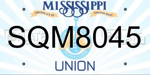 SQM8045 Mississippi License Plate