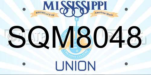 SQM8048 Mississippi License Plate