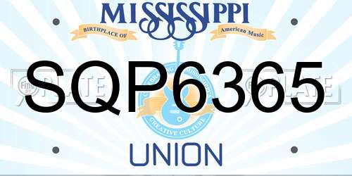 SQP6365 Mississippi License Plate