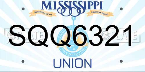 SQQ6321 Mississippi License Plate