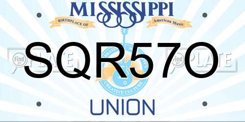 SQR57O Mississippi License Plate